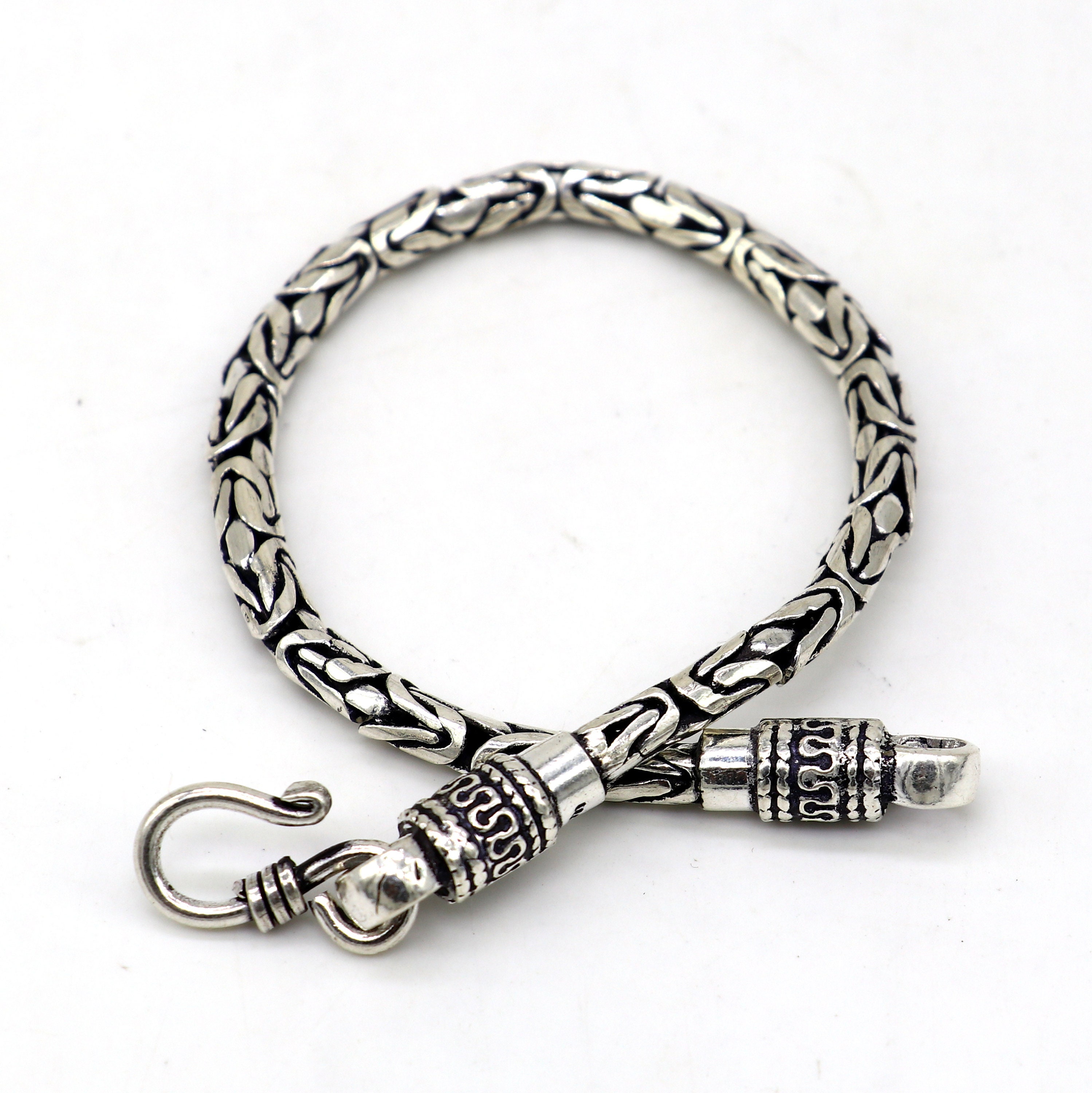4mm Solid 925 Sterling Silver Handmade Byzantine Chain Flexible