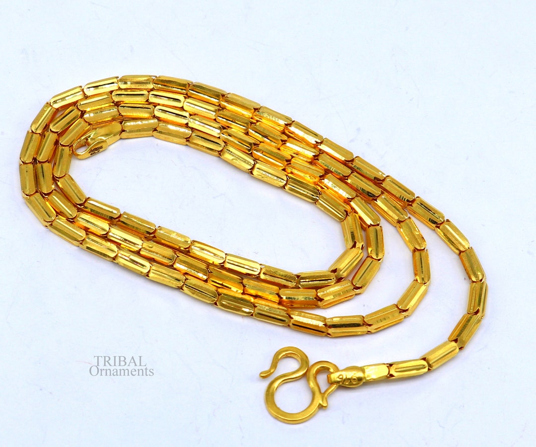 Exclusive Stylish Handmade Genuine 22 Karat Yellow Gold Gorgeous All Size Baht Chain Stylish Chain Gifting Jewelry From India Ch536 Etsy