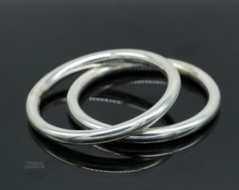 【期間限定】 Fine 925 Bracelet Bangle Bright Shiny Plain Silver Sterling アクセサリー