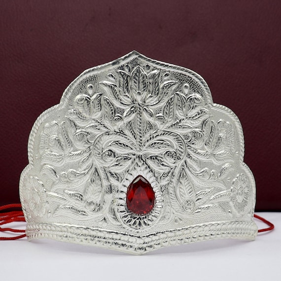 925 Sterling Silver Vintage Antique Design Mukut (crown