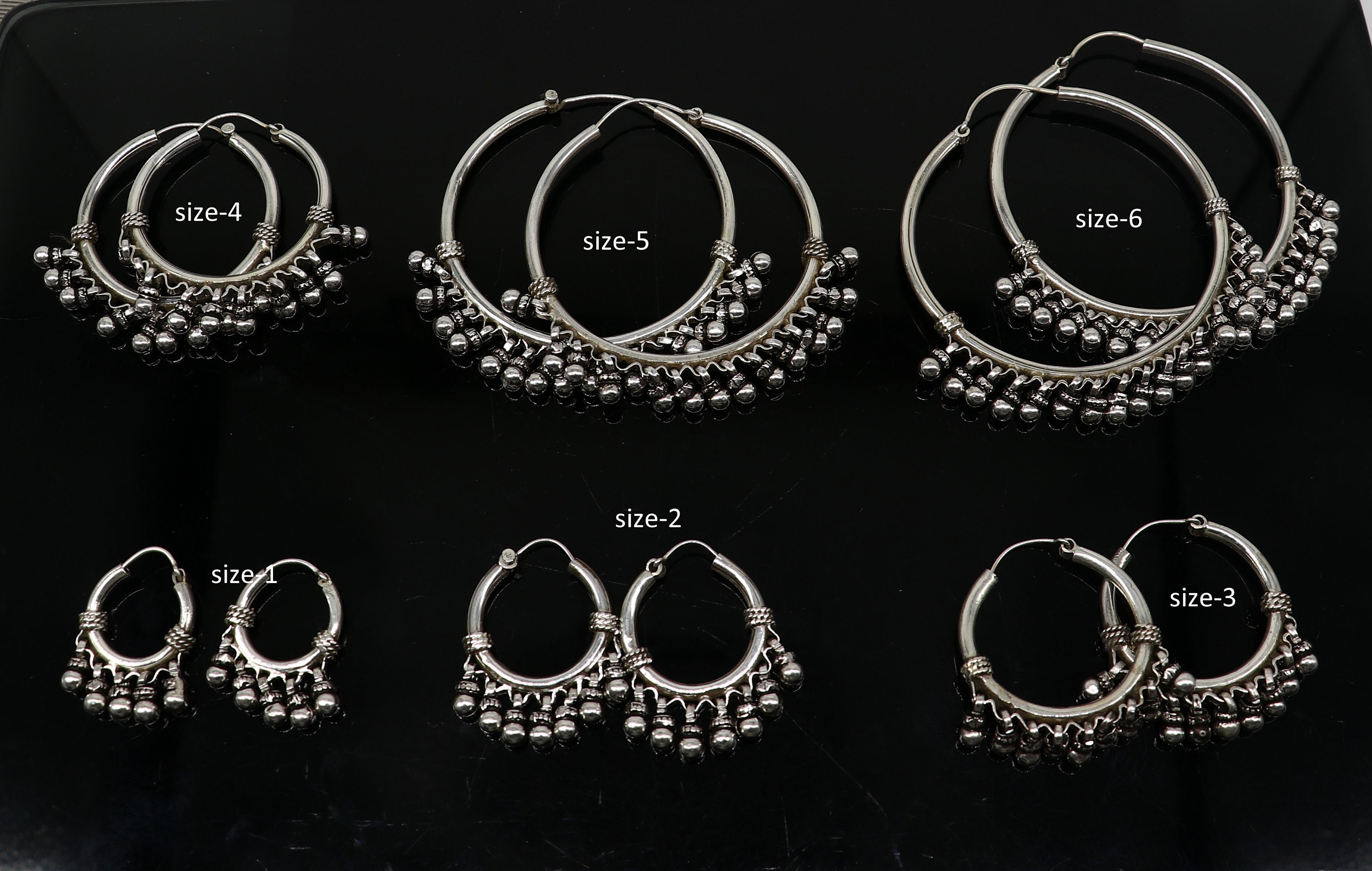 All Sizes 925 Sterling Silver Handmade Hoop Earring, Fabulous Bali