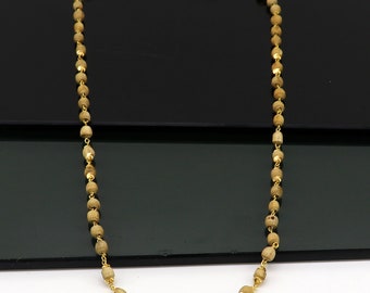 22kt Yellow Gold Handmade Customized Flexible Basil Rosary Beaded