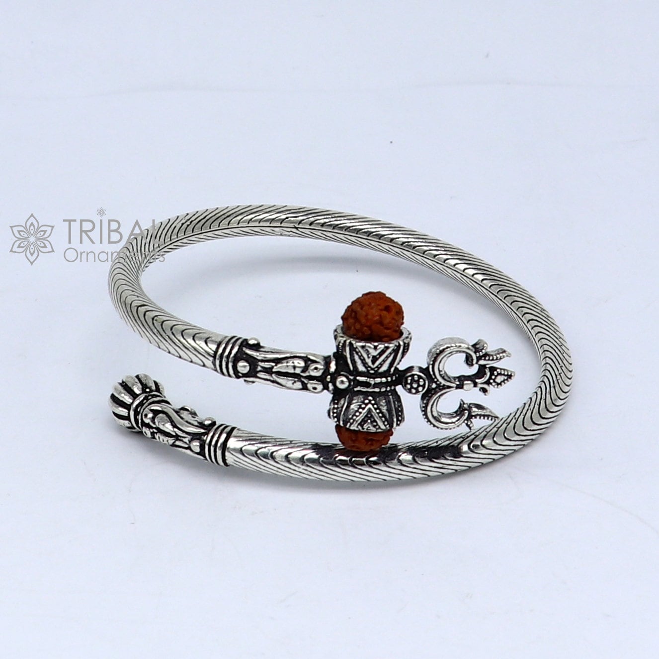 Buy 925 Sterling Silver Gorgeous Lord Shiva Trident Trishool Kada Bangle  Bracelet With Fabulous Natural Rudraksha Antique Jewelry Nsk771 Online in  India - Etsy
