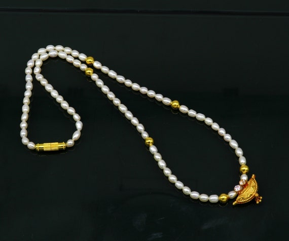 Gold beads on sale chain with pendant