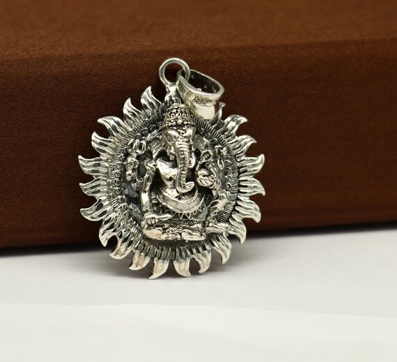 925 sterling silver Hindu idol Lord Ganesha penda… - image 7