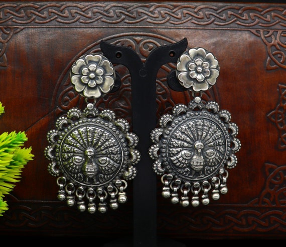 Orecchino a bottone in argento sterling 925 con granato
