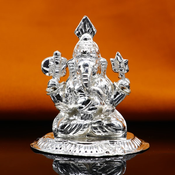 Silver Ganesha Idol Etsy