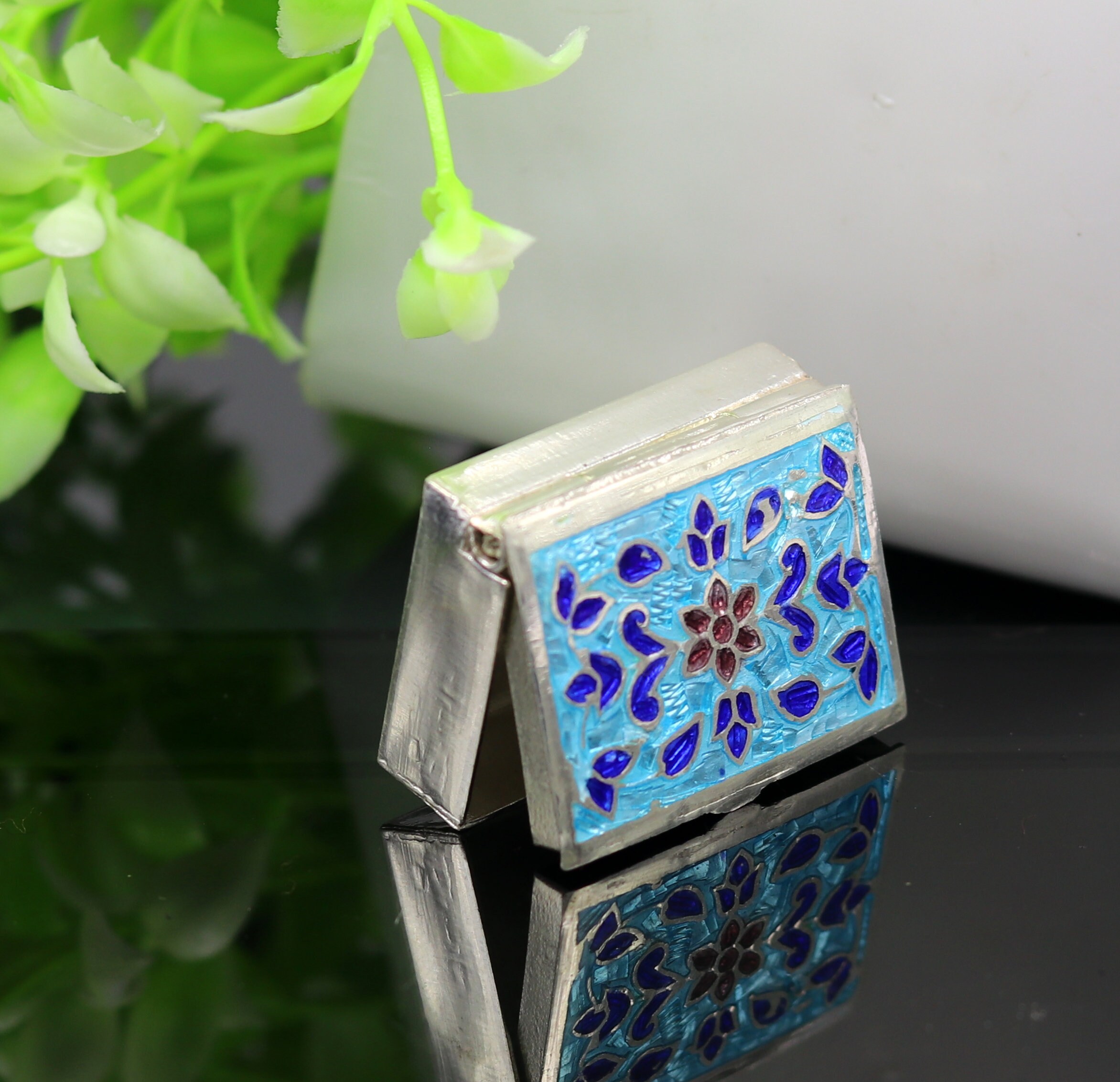 Pure 925 Sterling Silver Handmade Rectangular Design Trinket