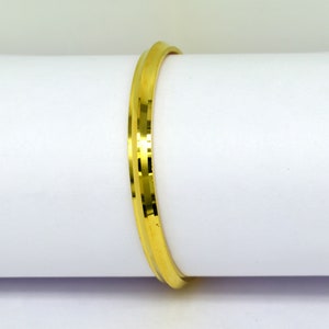 925 Silver Gorgeous gold polished or plated over solid silver bangle kada, Sikhha Punjabi kada, best unisex gifting jewelry india nssk363