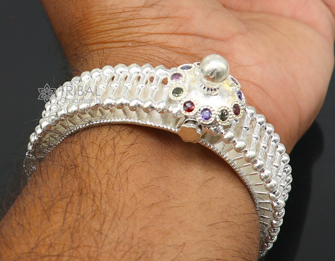 アクセサリー INDIAN JEWELRY Square Stamp Bracelet Item # 437X-Heavy Navajo 14K Gold Silver Inner Stamped