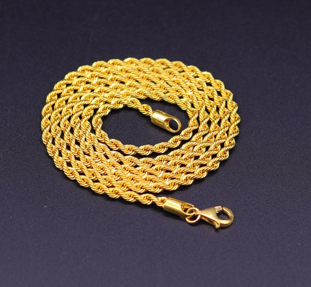 Certified 22kt Yellow Gold Handmade Fabulous Rope Amazing Chain ...