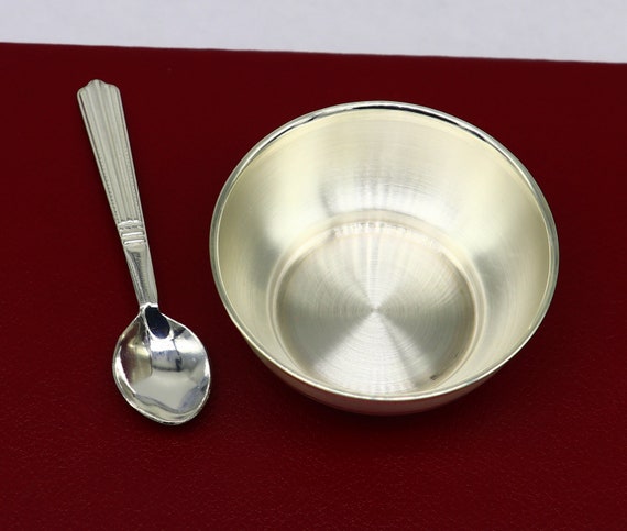 999 Pure Sterling Silver Handmade Solid Silver Bowl Spoon