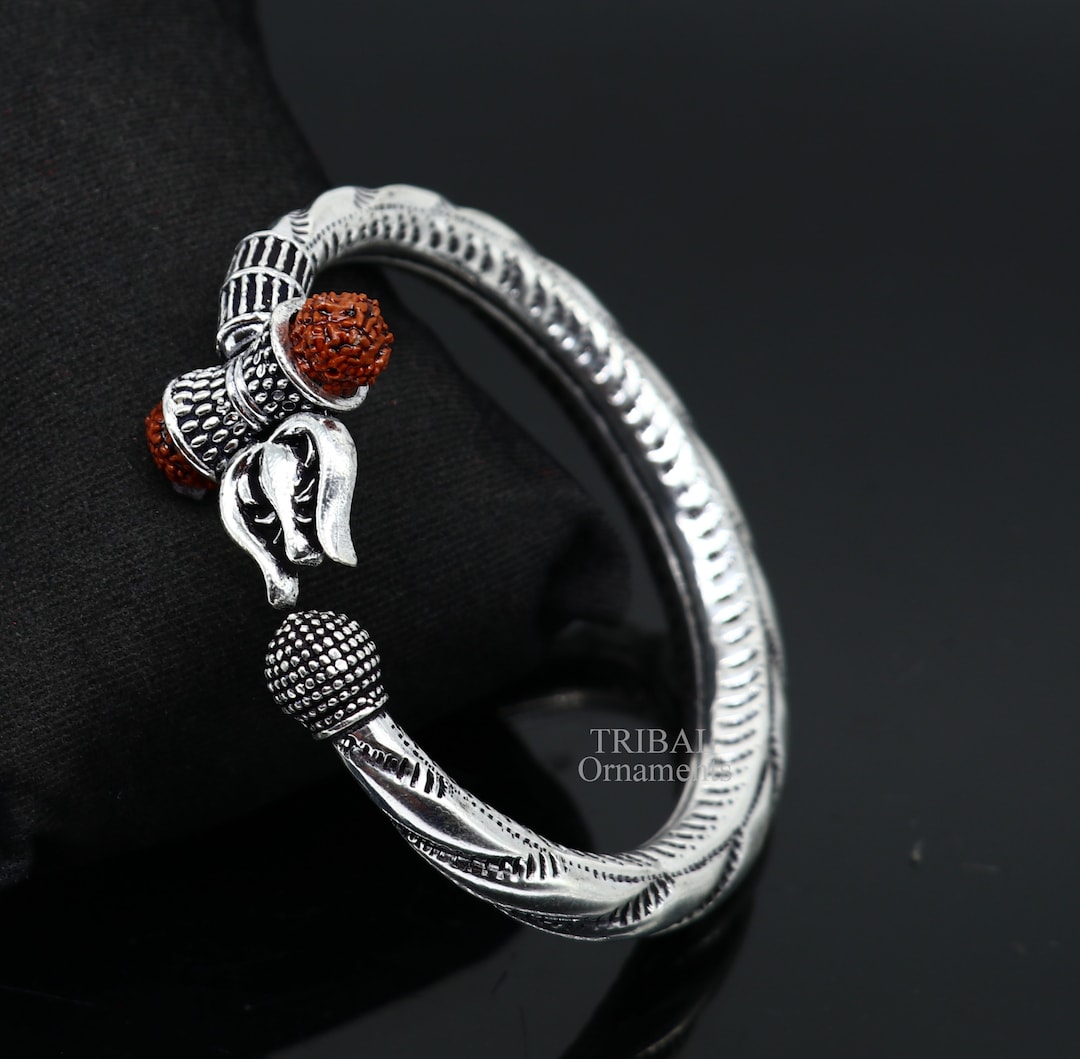 Buy 925 Sterling Silver Handmade Lord Shiva Babubali Kada Bangle