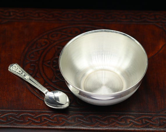 Silver Baby Spoon and Bowl Set