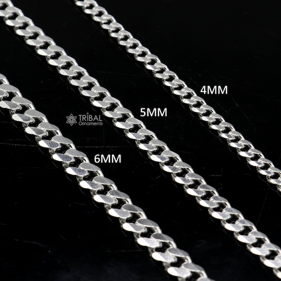 925 Sterling Silver Handmade Shiny Stylish 4mm/ 5mm/ 6mm