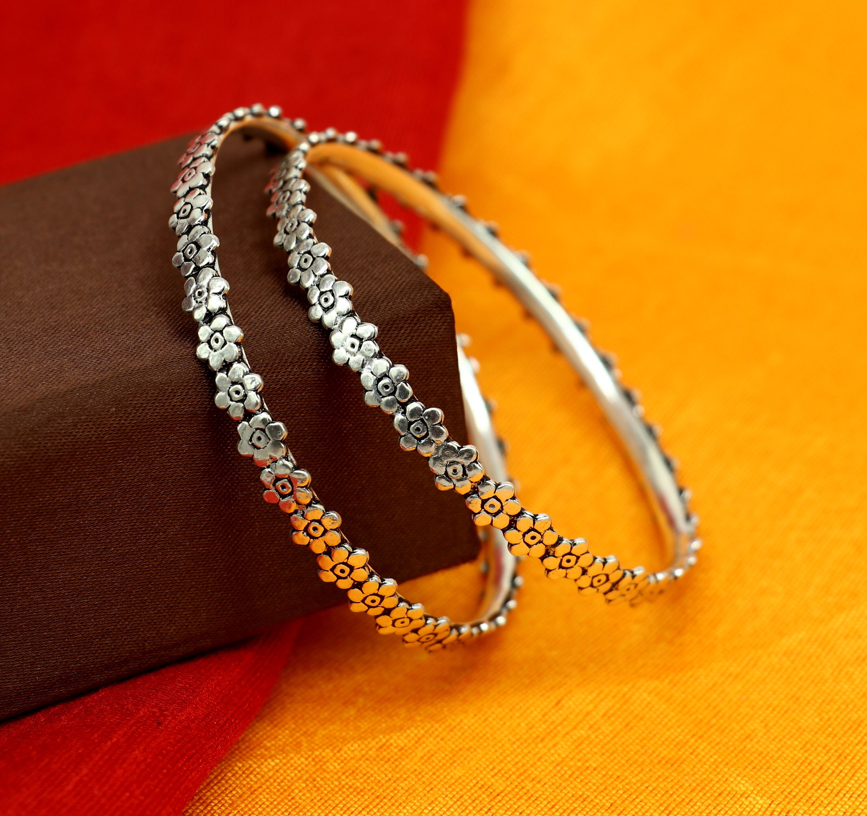 Fulu Autumn Beaded Bangle Bracelets for Women Silver Wrap Bangles Bracelet Womens Costume Jewelry Fashion Gift