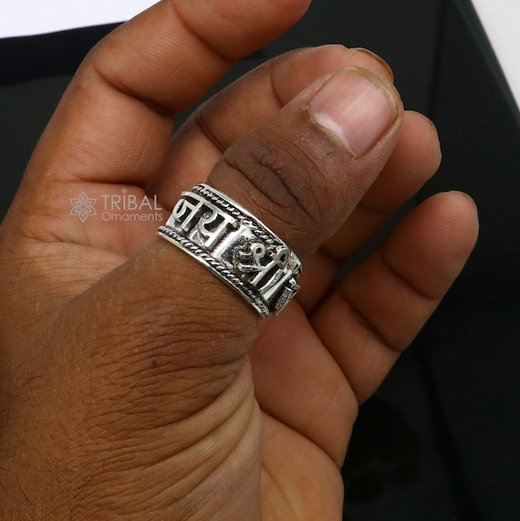 925 Sterling Silver 11mm Wide Solid Handmade Adjustable Idol Rama