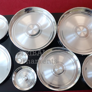 999 fine silver handmade solid Plate Thali tray, best gifting baby set for baby food, silver utensils, silver puja utensils sv264