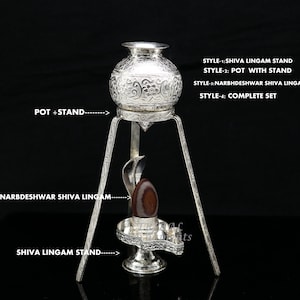 925 Sterling silver Lord Shiva Lingam stand/ Jalheri, use for put/hold Shiva Lingam and shiva abhishekam kalash, handmade puja article su965
