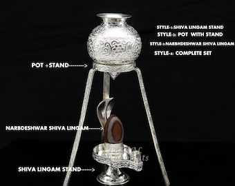 925 Sterling silver Lord Shiva Lingam stand/ Jalheri, use for put/hold Shiva Lingam and shiva abhishekam kalash, handmade puja article su965
