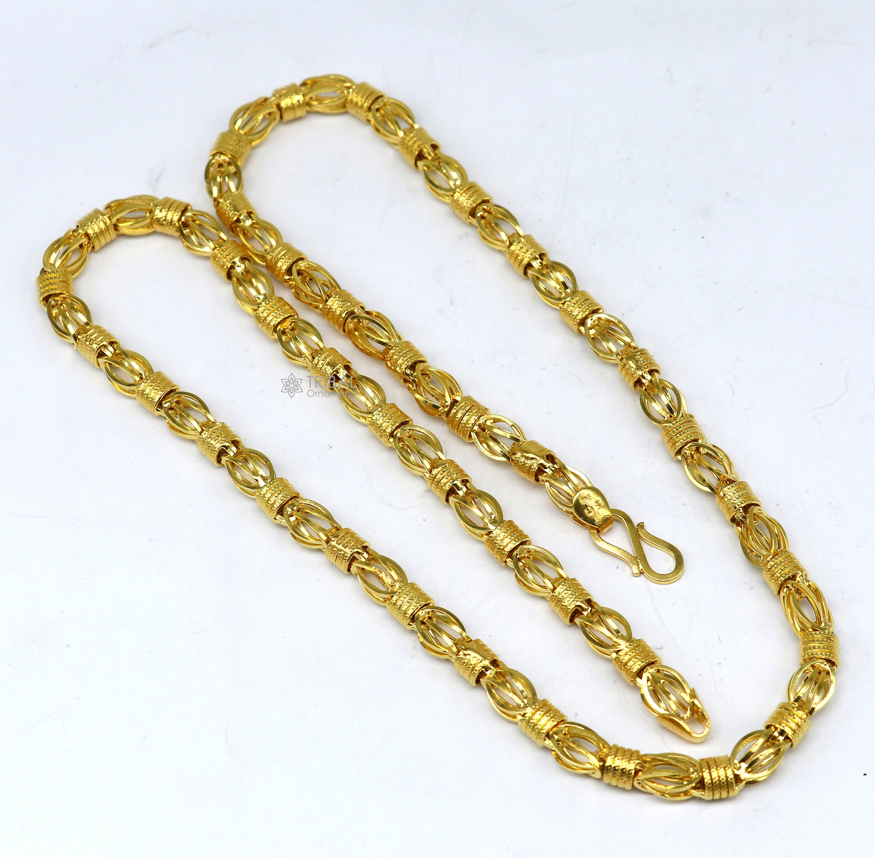 22kt Yellow Gold Royal Handmade Unique Byzantine Chain, Fabulous