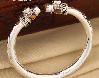 925 Sterling Silver Fabulous Tiger Eyes Stone Handmade