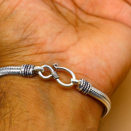 5mm 925 Sterling Silver Handmade Snake Chain Bracelet D Shape