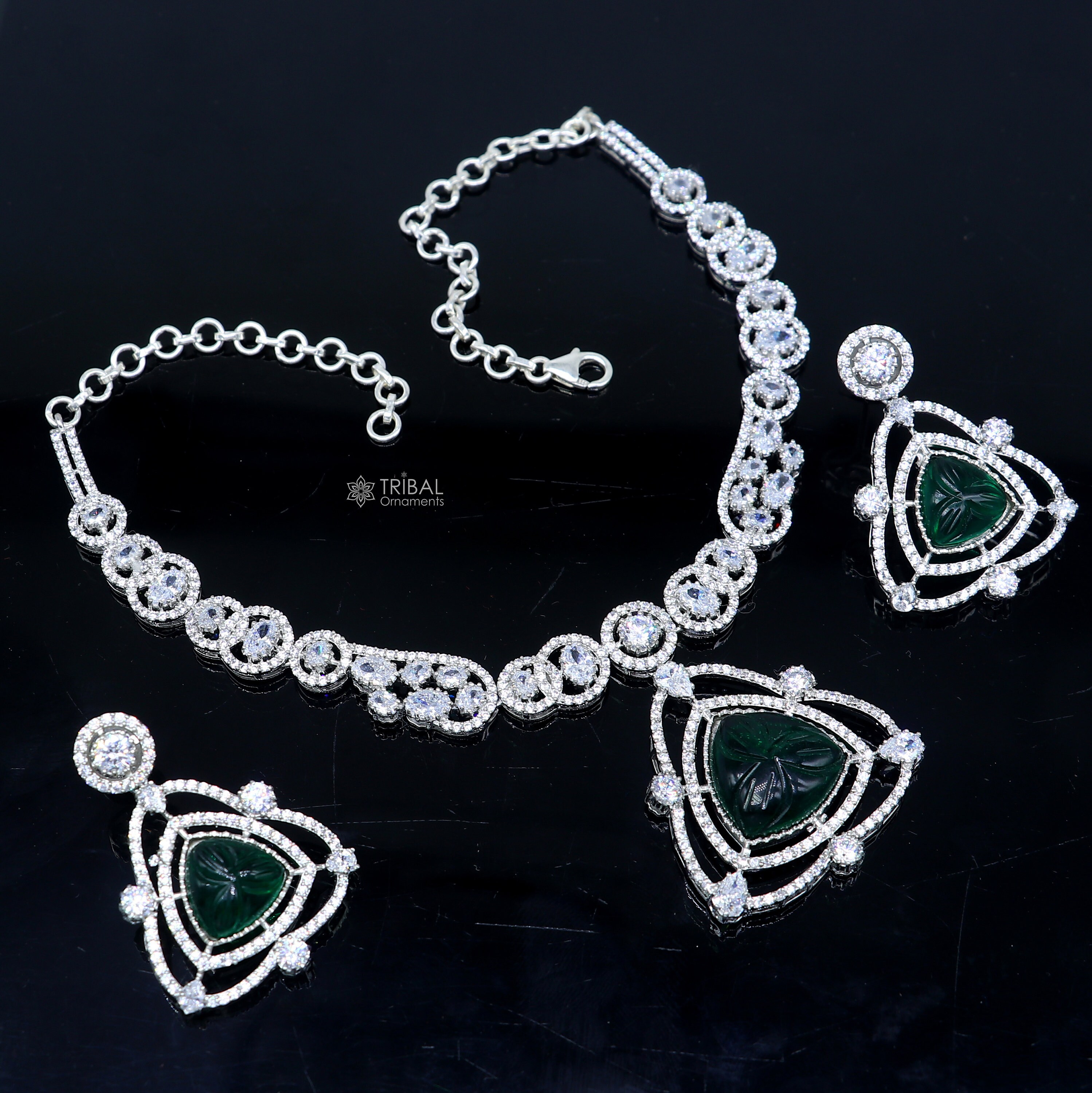アクセサリー Vintage Silver Green Stone Necklace 925 Green Onyx Pendant, 925 Sterling Silver Pendant, Handmade Silver