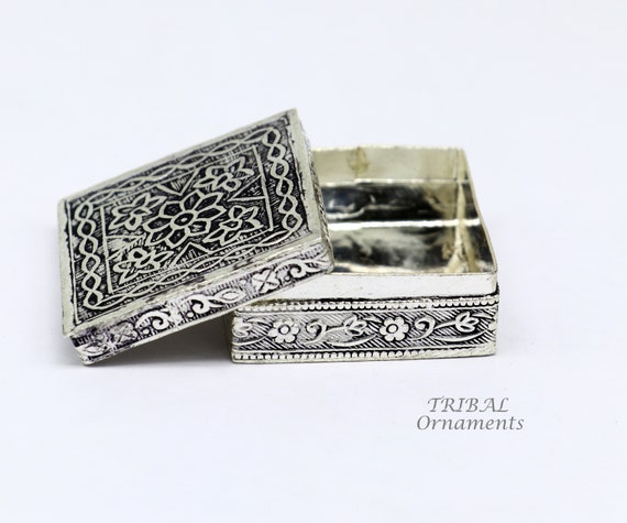 925 Sterling Silver Trinket Box, Kajal Box/casket Box Bridal