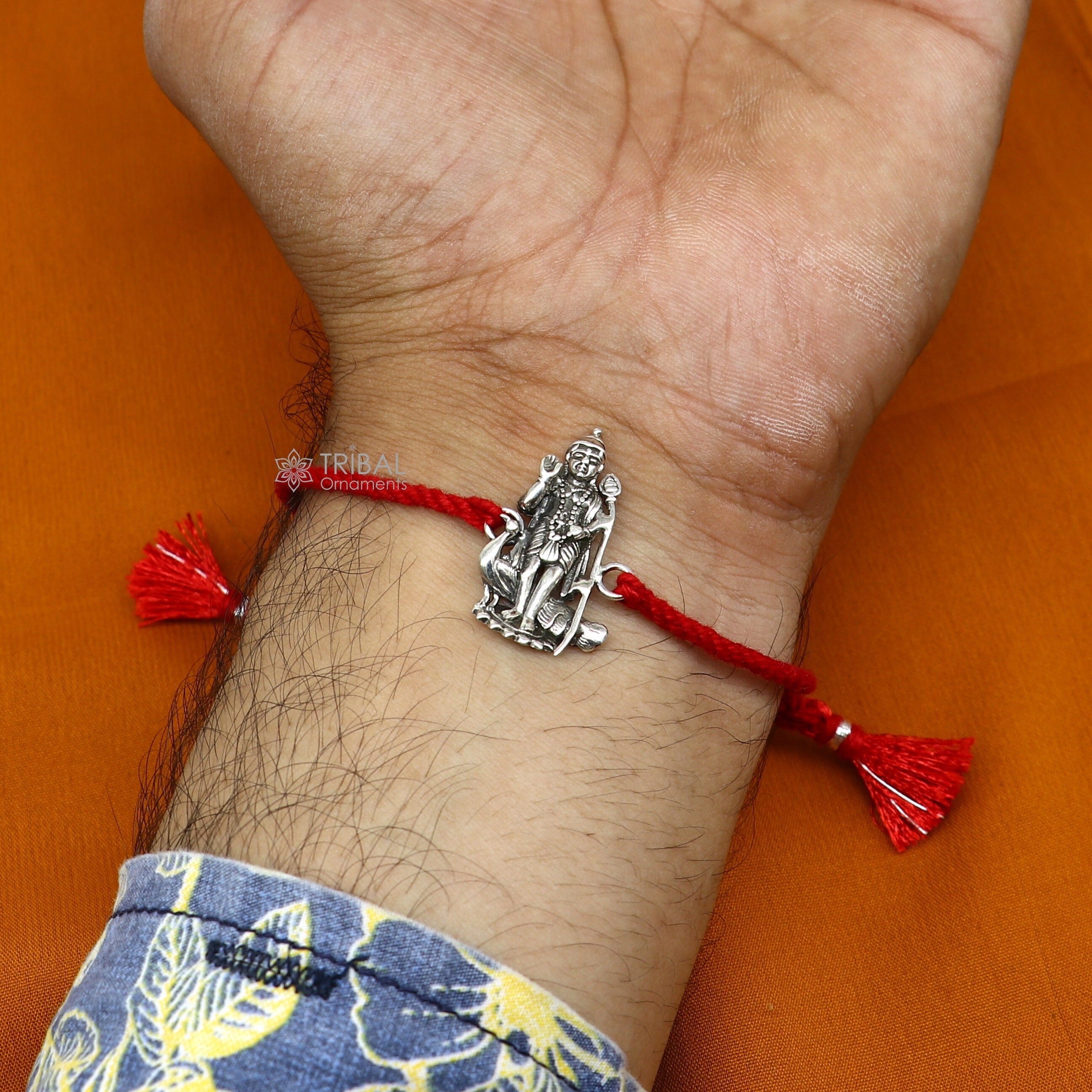 925 Sterling Silver Handmade Unique God Idols Design Rakhi Bracelet Exclusive Sibling Bracelet Rakshabandhan Gift rk305