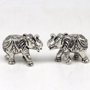 Solid Sterling silver handmade design customized upper trunk Elephant statue, puja article figurine, home décor Diwali puja gift art538