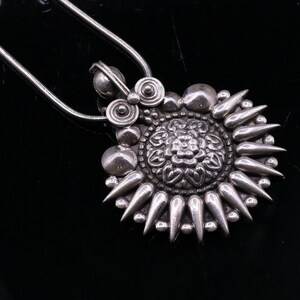925 sterling silver handmade pendant, excellent vintage design oxidized pendant necklace, ethnic belly dance Bohemian tribal jewelry nsp339