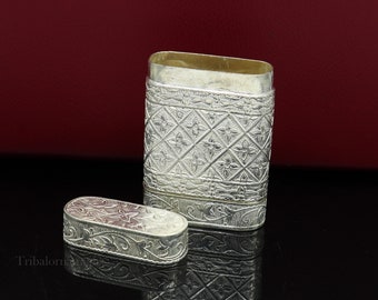 925 Sterling Silver Floral Design 2 In1 Royal Trinket Box