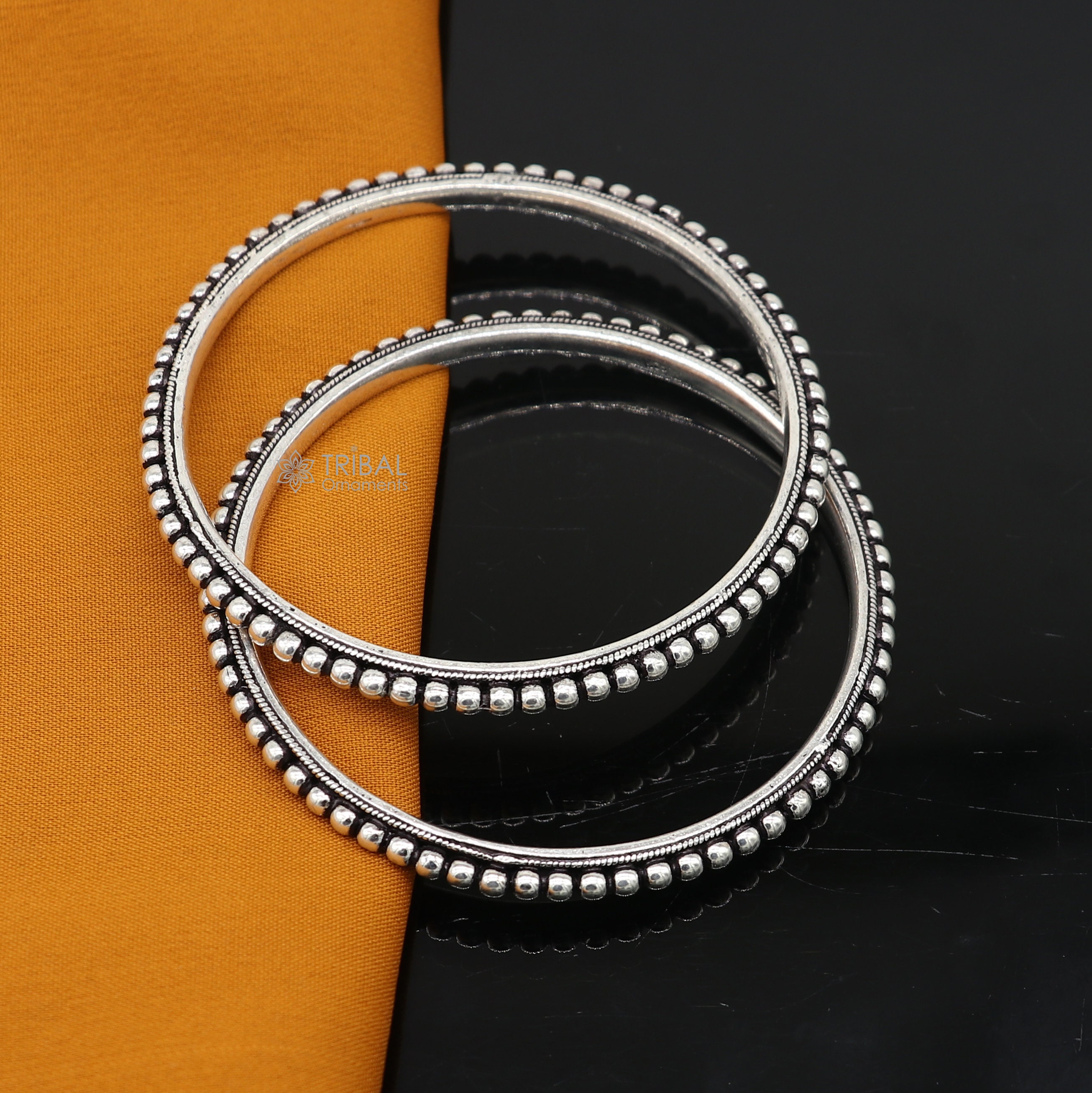 925 Sterling Silver Amazing Silver Beaded Bangle Bracelet