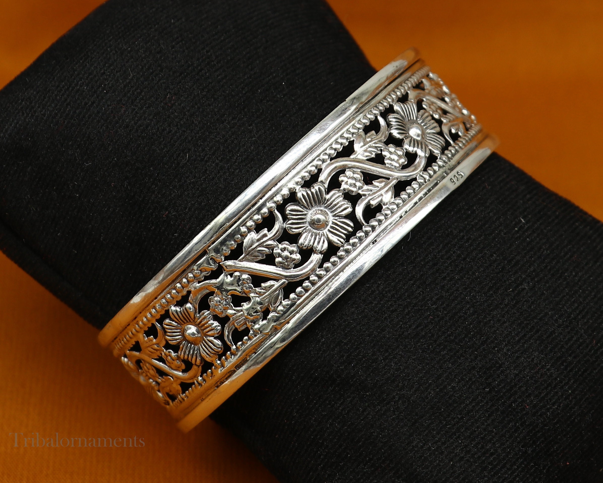 Floral Style 925 Sterling Silver Amazing Customized Bangle