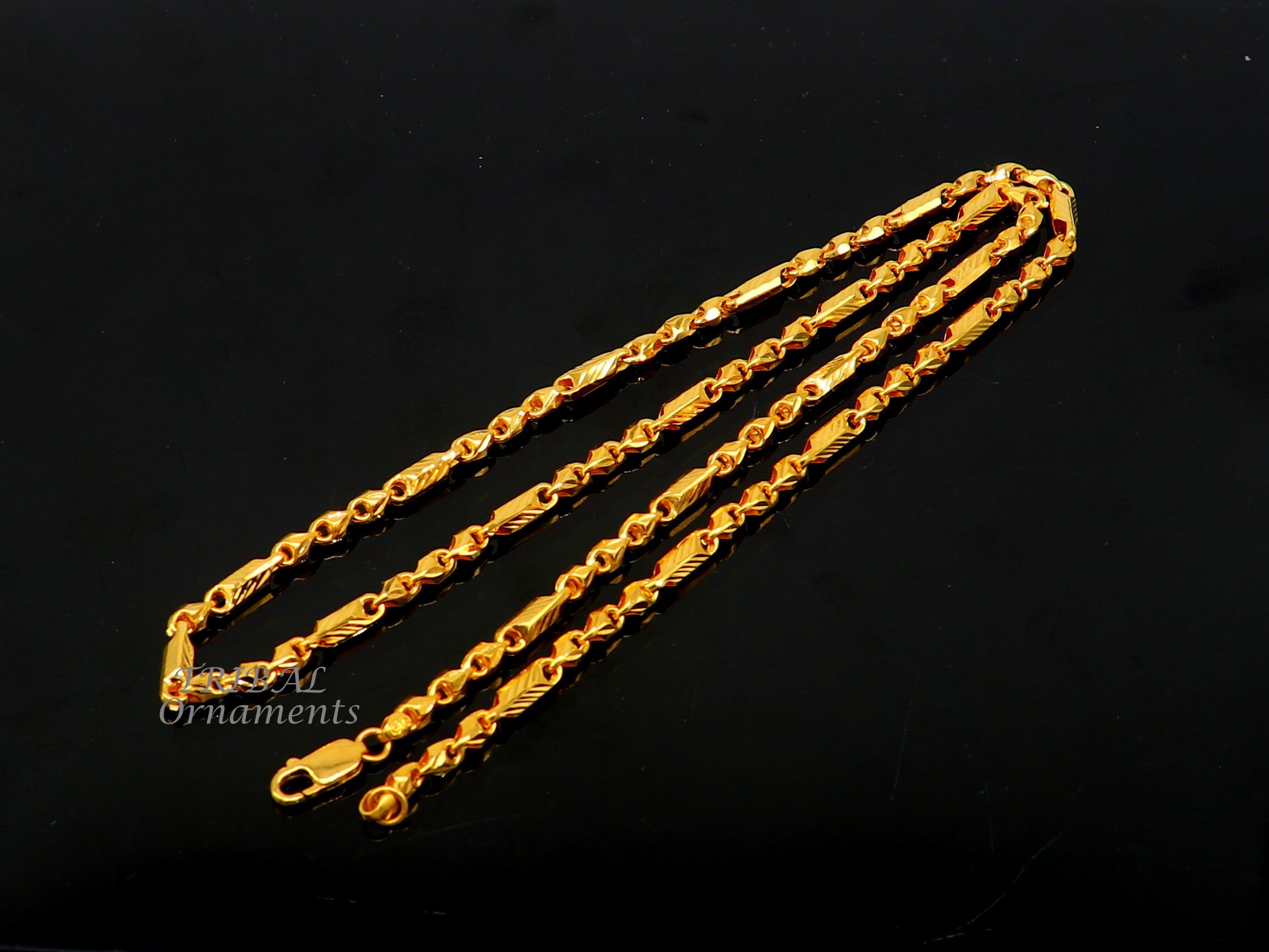 All Sizes 22kt Yellow Gold Certified Men's Chain Necklace, Best Gifting ...