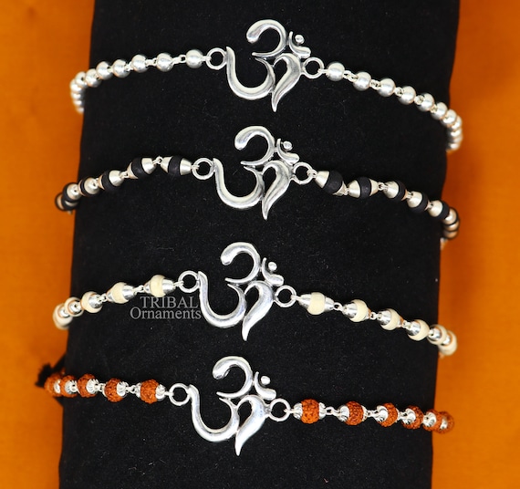 Buy 925 Sterling Silver MAULI KALAWA Rudraksha Rakhi Bracelet 1 Pc, Beaded,  Hindu Religious Charms for Pooja, Worship, Weddings, Ceremonies 7 Online in  India - Etsy