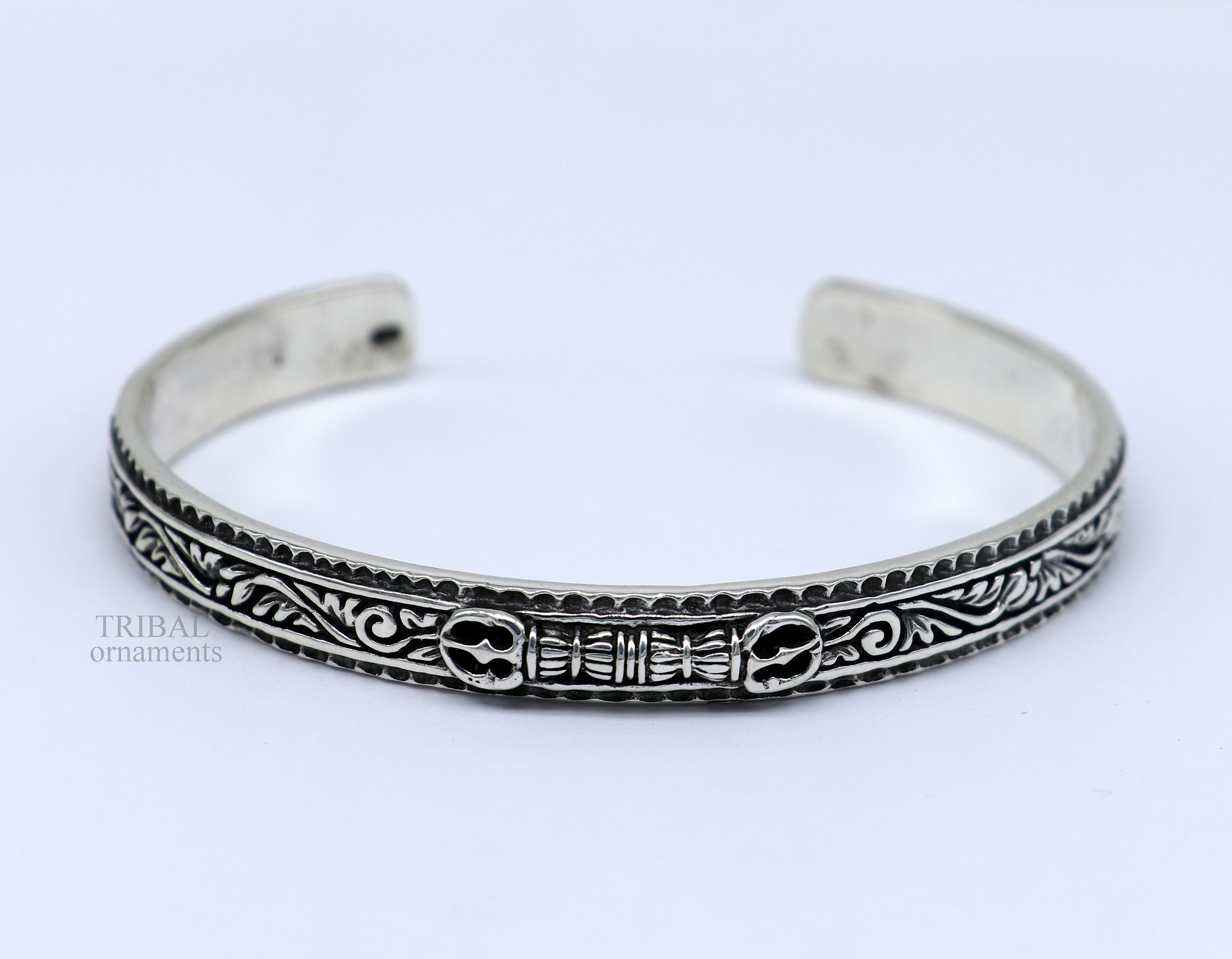 925 Sterling Silver Handmade Vintage VAJRA Design Divine Bangle