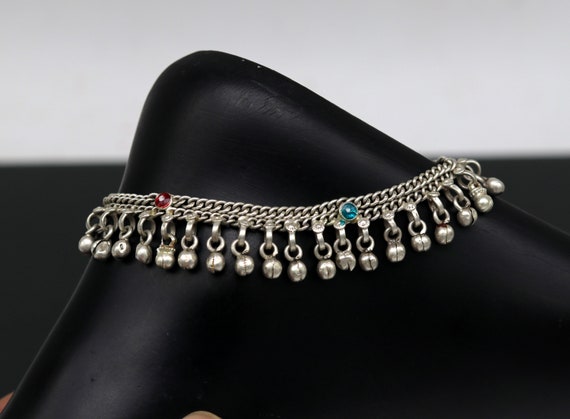 Vintage Antique Sterling Silver Handmade Gorgeous Old Anklet Belly