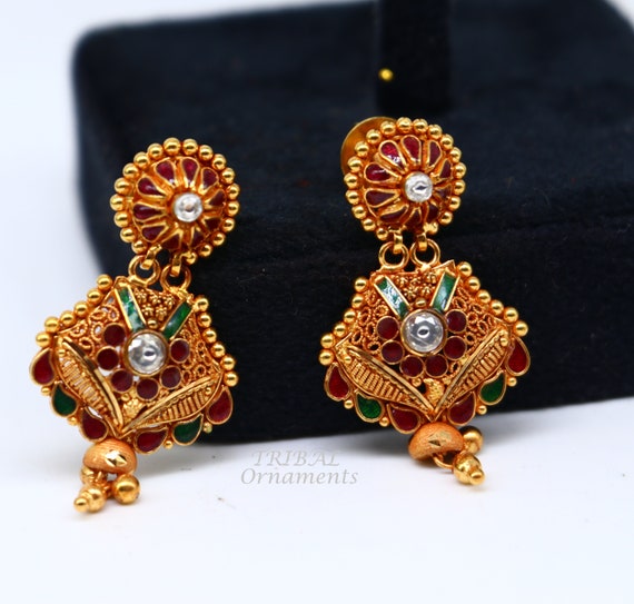 22k Yellow Gold Fabulous Handmade Filigree Work Antique Designer