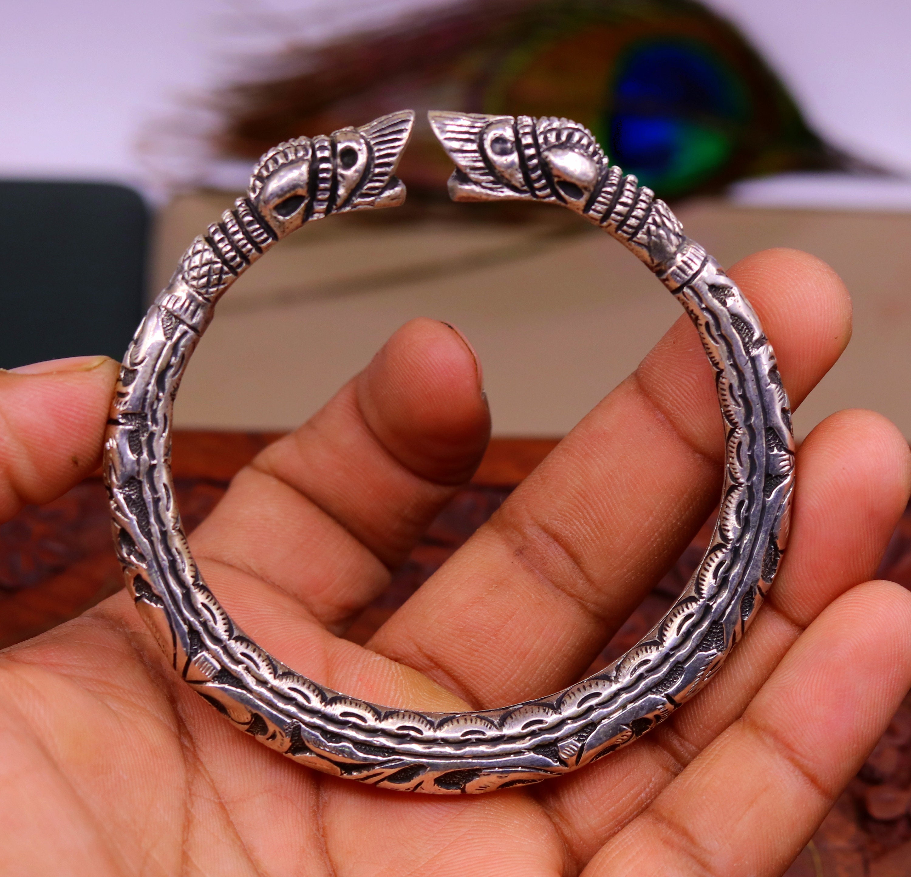 925 Sterling Silver Handcrafted Crocodile Face Vintage Antique 925 Sterling Silver Handcrafted Crocodile Face Vintage Antique