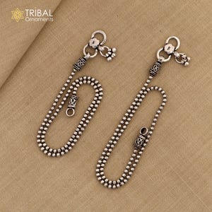 925 sterling silver beaded/ball chain anklet bracelet amazing light weight fancy anklets jewelry ank585