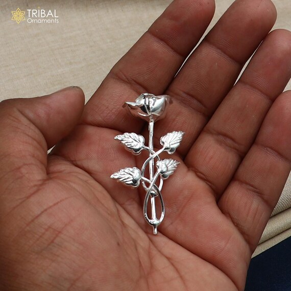 925スターリングシルバーの花のプージャ神寺院用品、シルバー崇拝用品