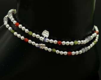 Pulsera de tobillo ajustable con cuentas de plata, moderna y elegante, hecha a mano, excelente joyería para danza del vientre, regalo personalizado nank 210