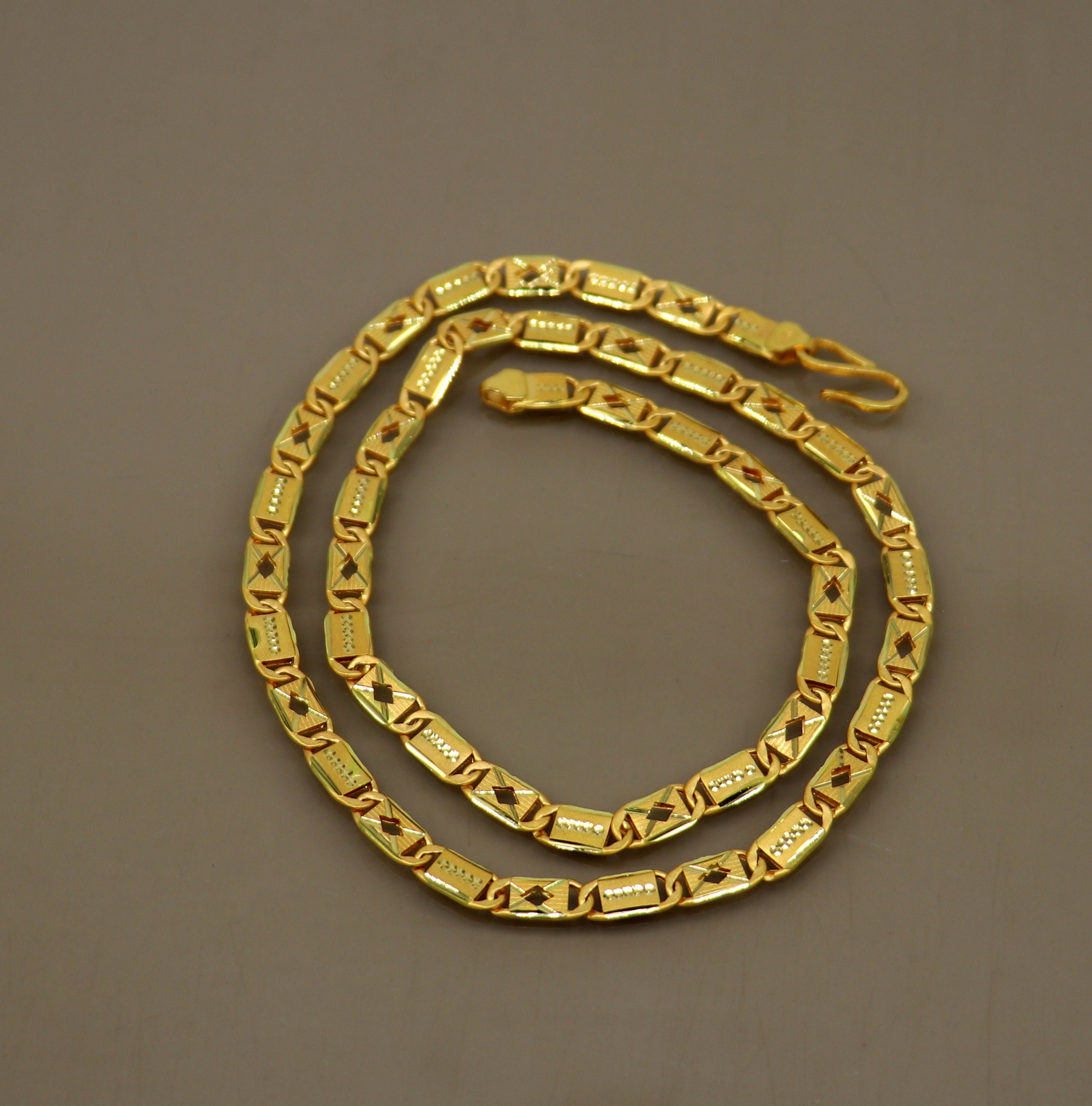 22kt Yellow Gold Royal Nawabi Baht Chain Bar Chain Fabulous - Etsy UK