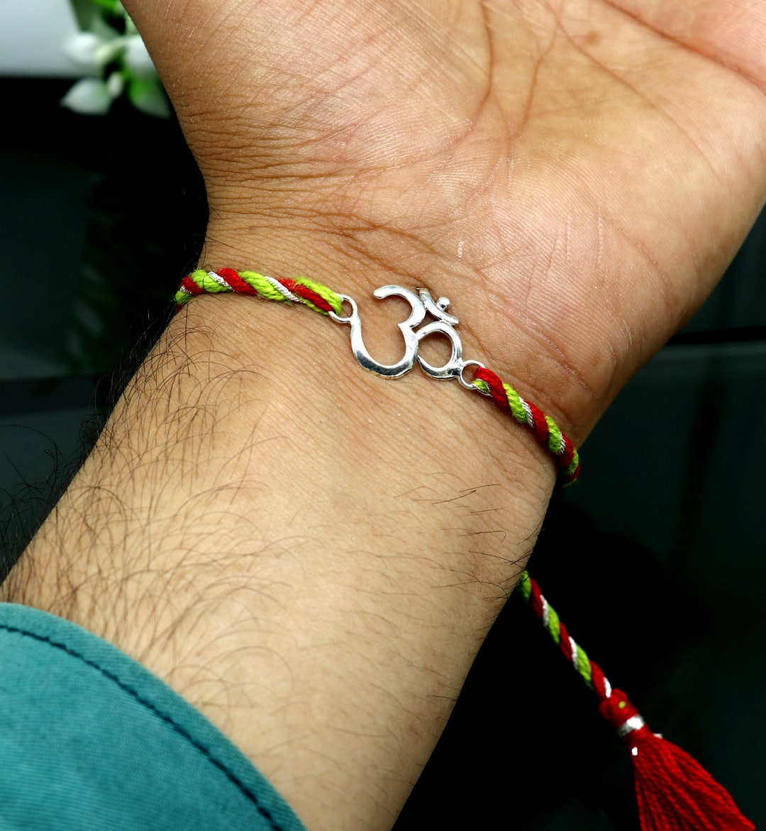 925 Sterling Silver Handmade Custom Made Rakhi Bracelet