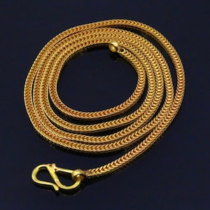 22karat yellow gold handmade unique wheat chain stylish foxtail chain necklace all length fabulous unisex gifting chain men's women's  ch176