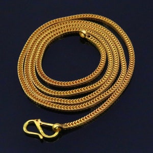 22karat yellow gold handmade unique wheat chain stylish foxtail chain necklace all length fabulous unisex gifting chain men's women's  ch176