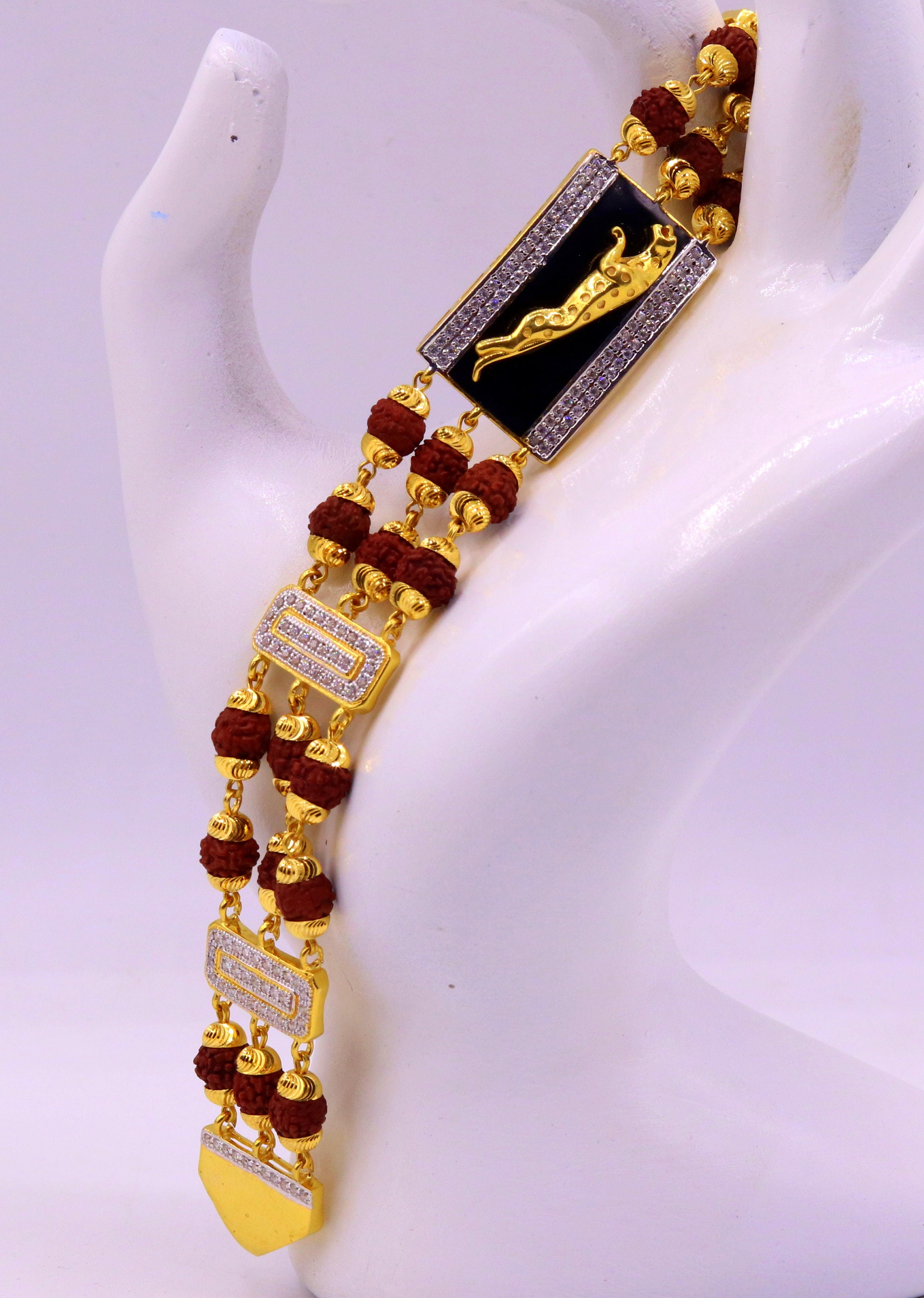 Gold Plated Authentic Rudraksha Bracelet For Men – Favhome IN