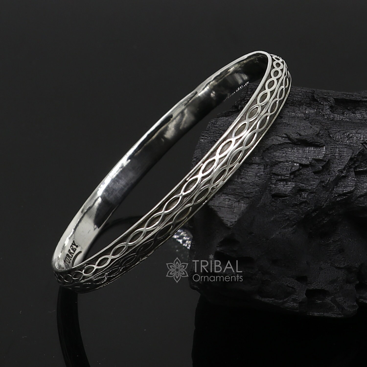 Buy Online Black Polish Kada, Oxidised Indian Ethnic Jewelry, German Silver  Bracelet, Indian Jewelry , A - Zifiti.com 1078943